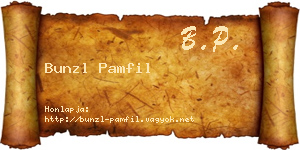 Bunzl Pamfil névjegykártya